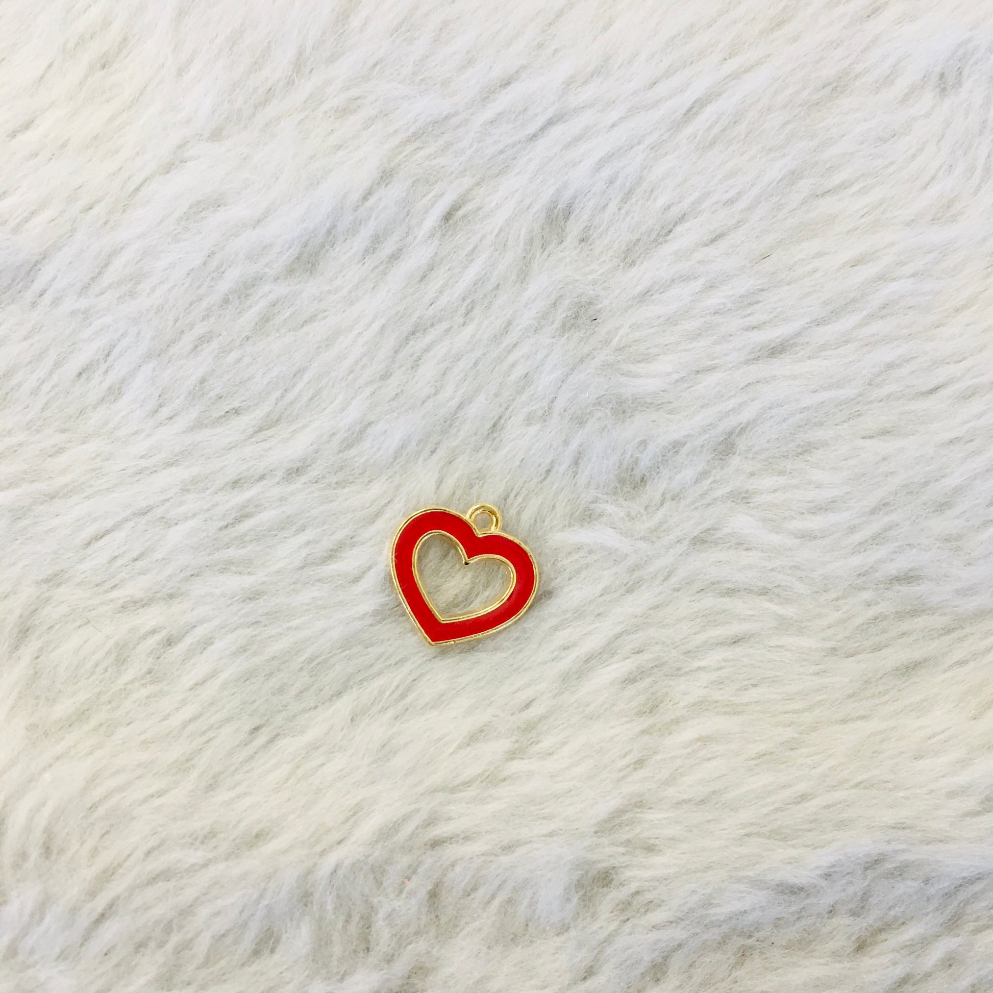 Enamel Hollow Heart Charm | Bellaire Wholesale