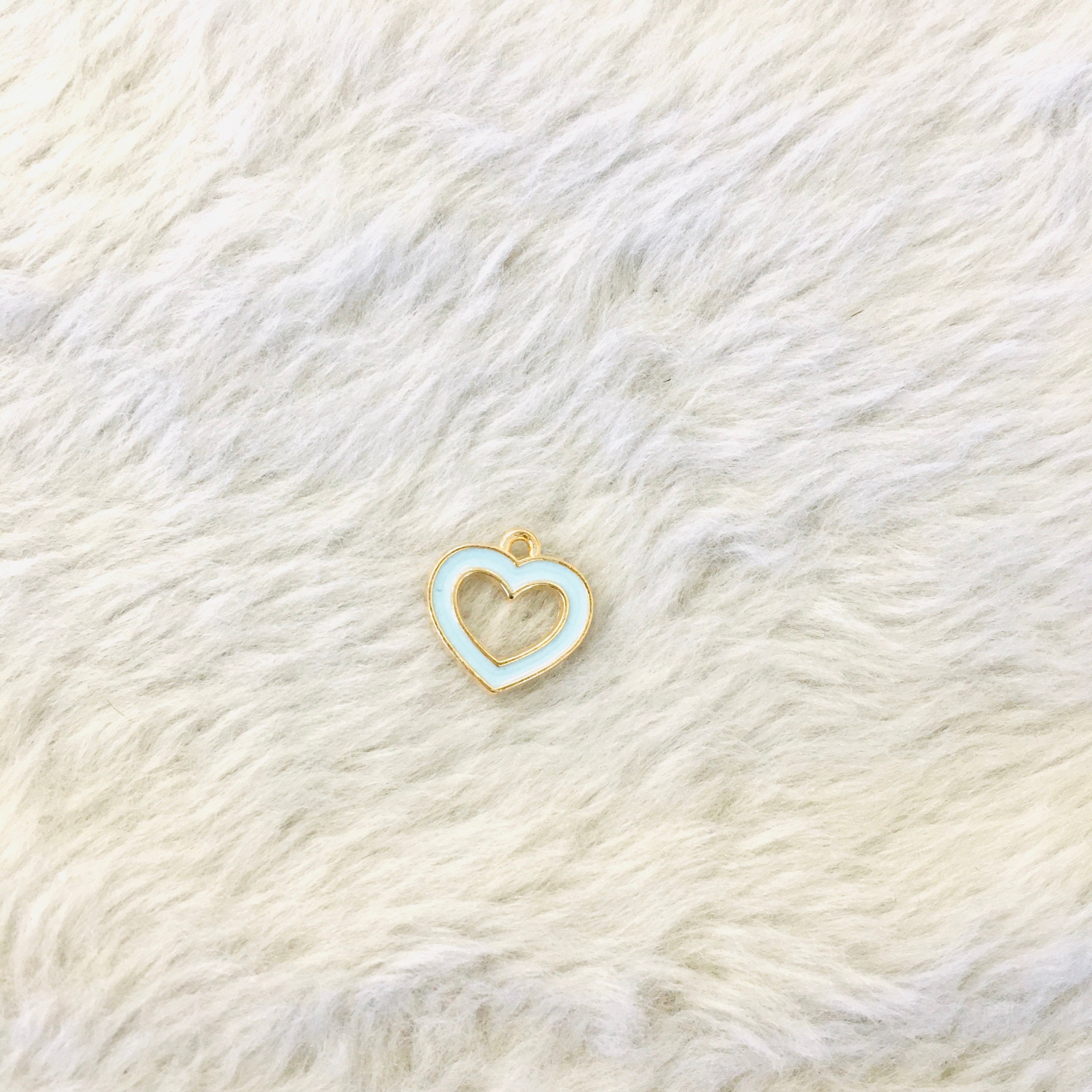 Enamel Hollow Heart Charm | Bellaire Wholesale