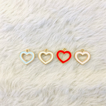 Enamel Hollow Heart Charm | Bellaire Wholesale