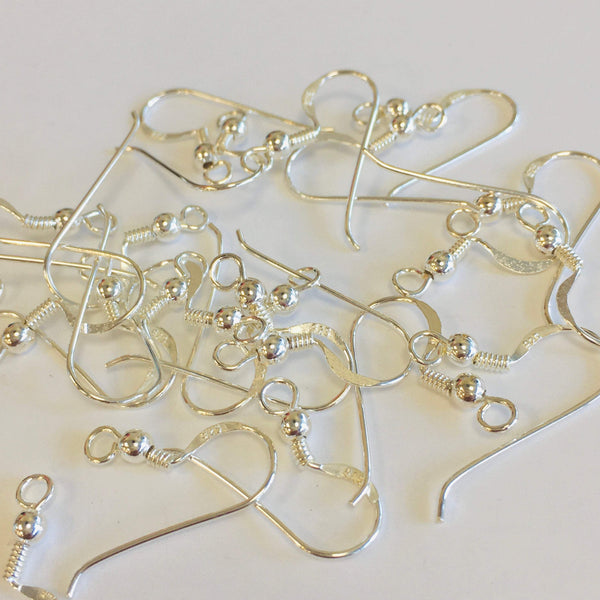 50pc, Sterling Silver Ear Wires, Ear Wires, Wire Hooks, 925