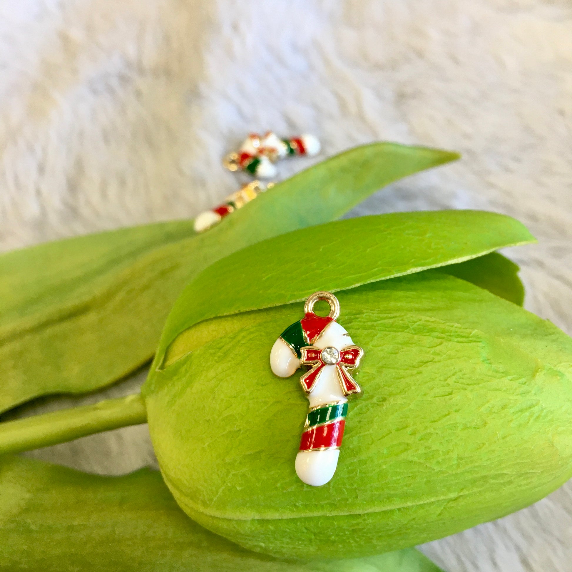 Enamel Colorful Candy Cane Charm | Bellaire Wholesale