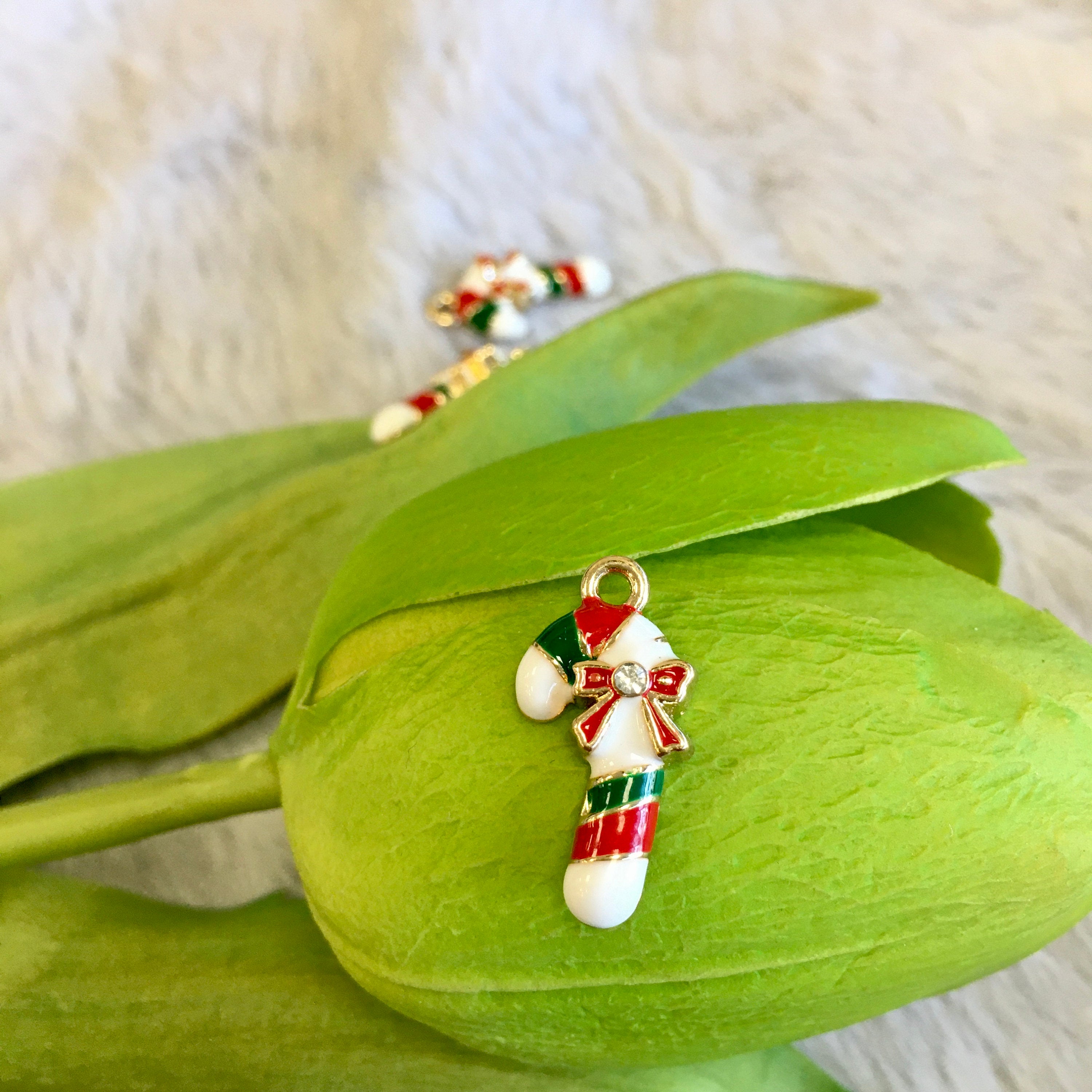 Enamel Colorful Candy Cane Charm | Bellaire Wholesale