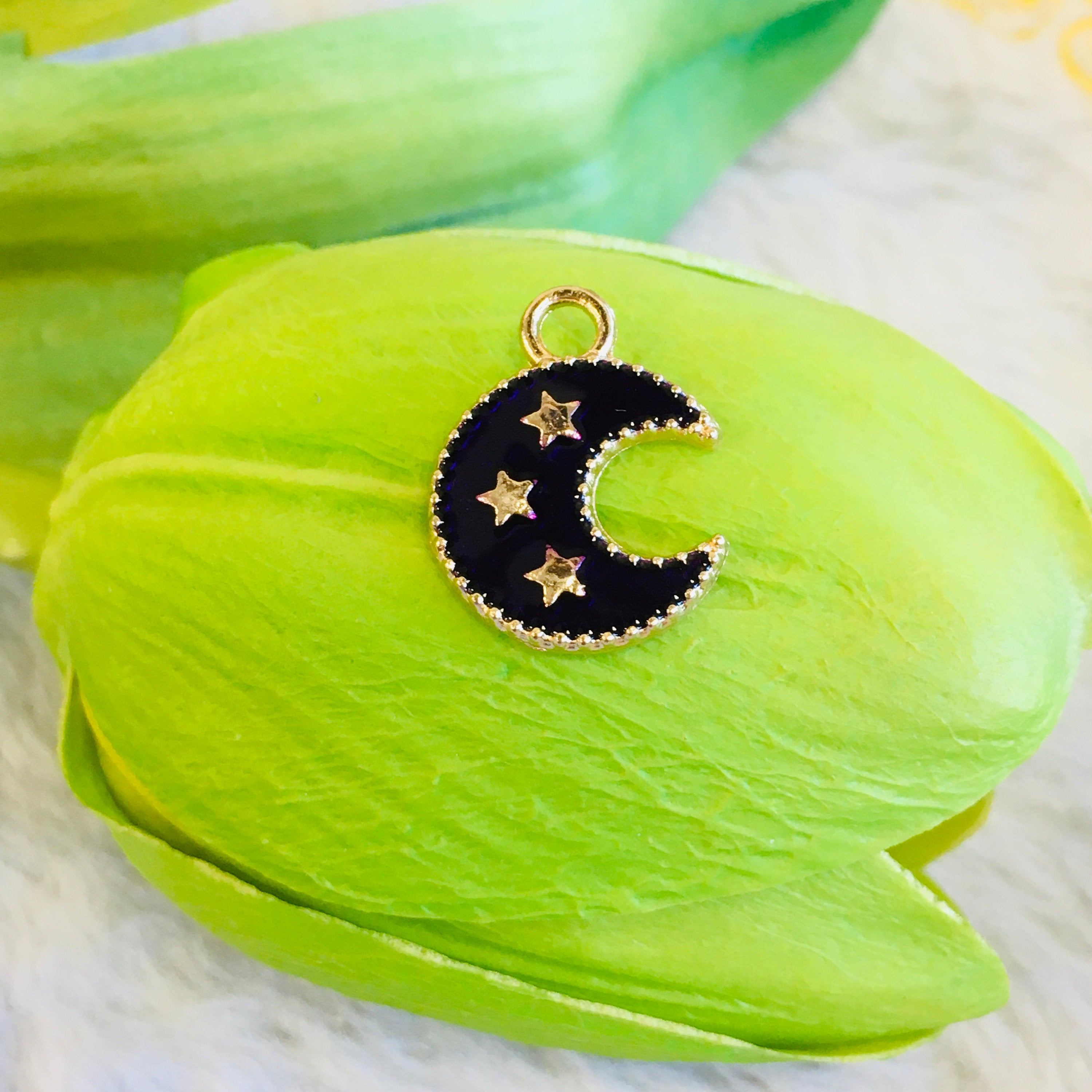 Enamel Half Moon & Stars Charm | Bellaire Wholesale