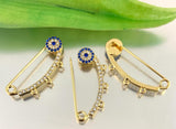 18k Gold Plated Baby Evil Eye Pin, CZ | Bellaire Wholesale