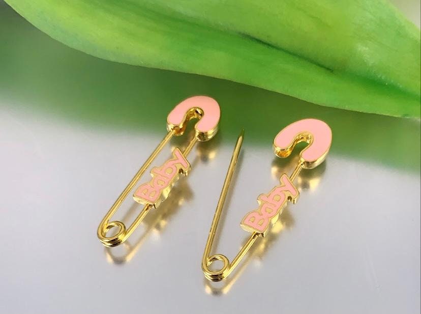 Blue / Pink 18k Gold Plated Baby Pin | Bellaire Wholesale