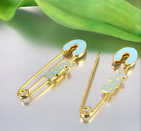 Blue / Pink 18k Gold Plated Baby Pin | Bellaire Wholesale