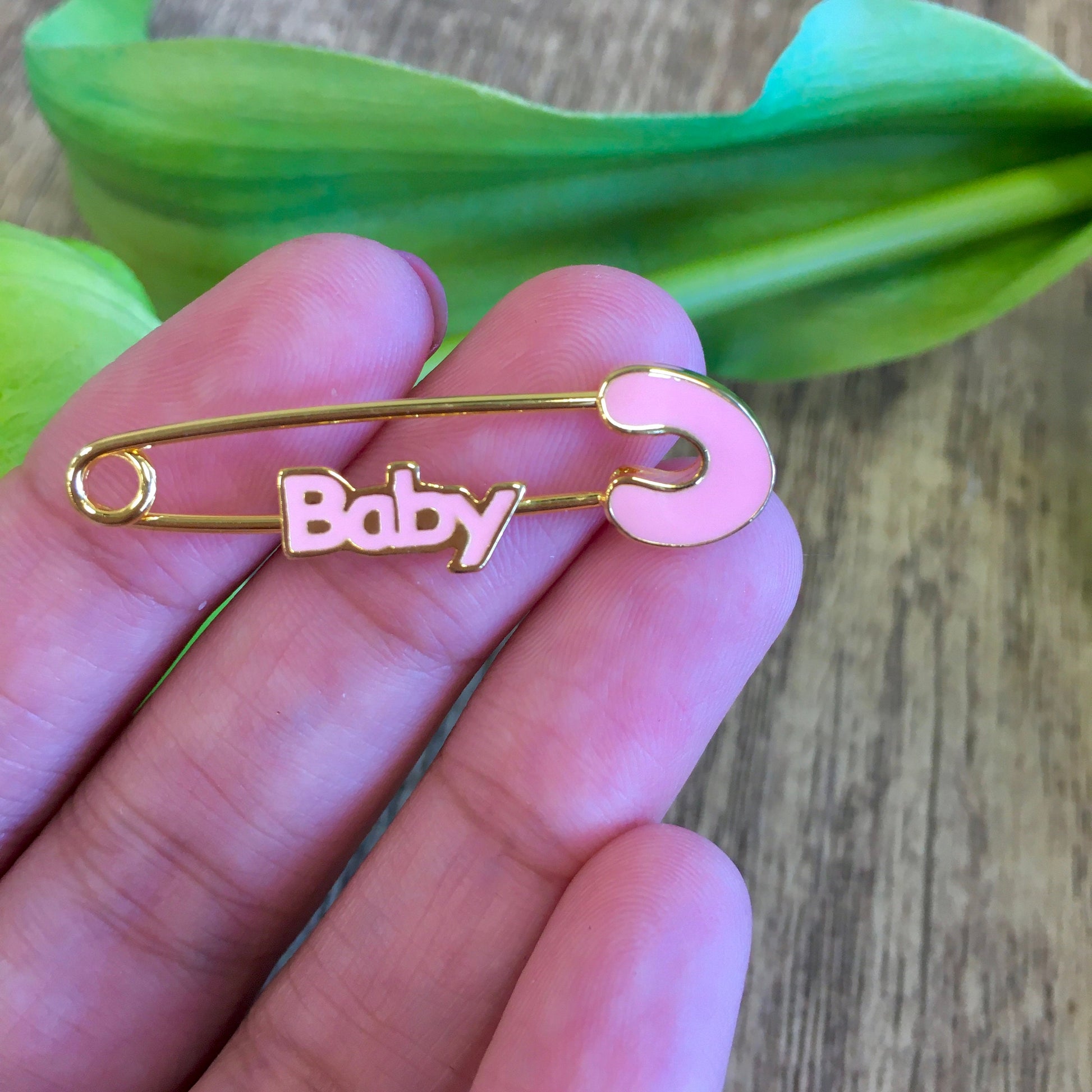 Blue / Pink 18k Gold Plated Baby Pin | Bellaire Wholesale