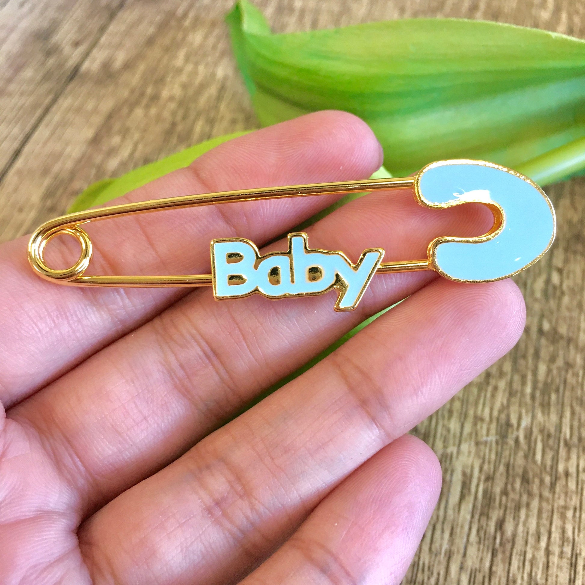 Blue / Pink 18k Gold Plated Baby Pin | Bellaire Wholesale