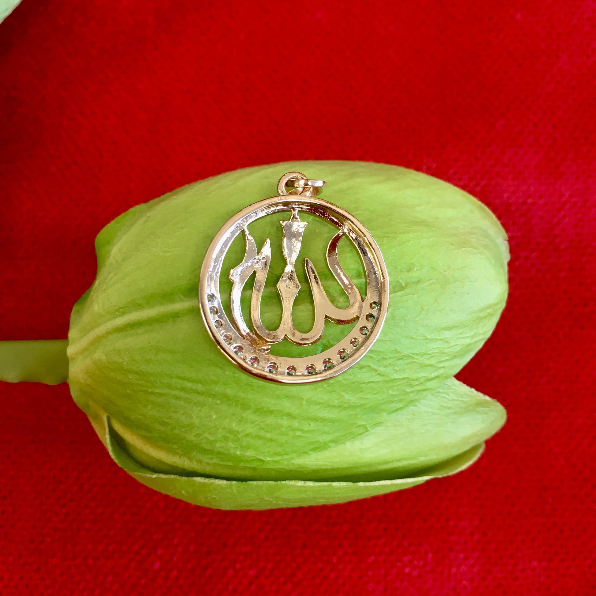 18k Gold Plated CZ Allah Pendant | Bellaire Wholesale