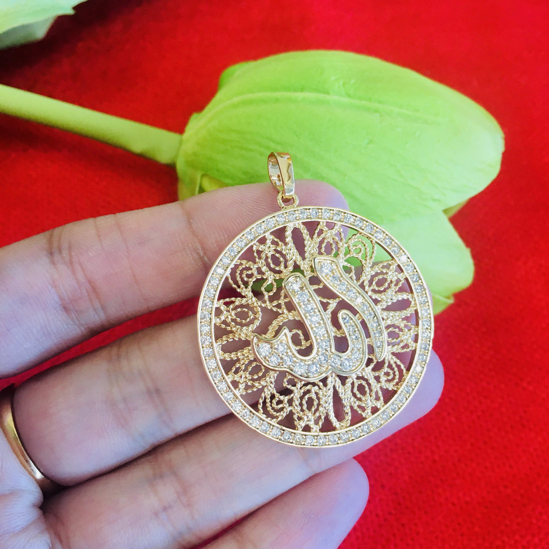 18k Gold Big Allah Pendant | Bellaire Wholesale