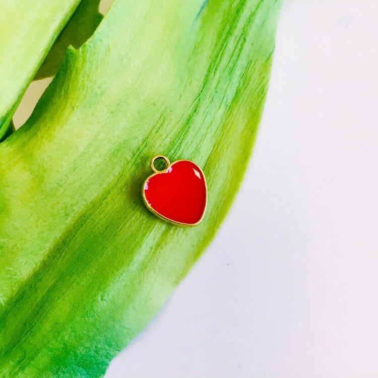 Dainty Enamel Heart Charms | Bellaire Wholesale