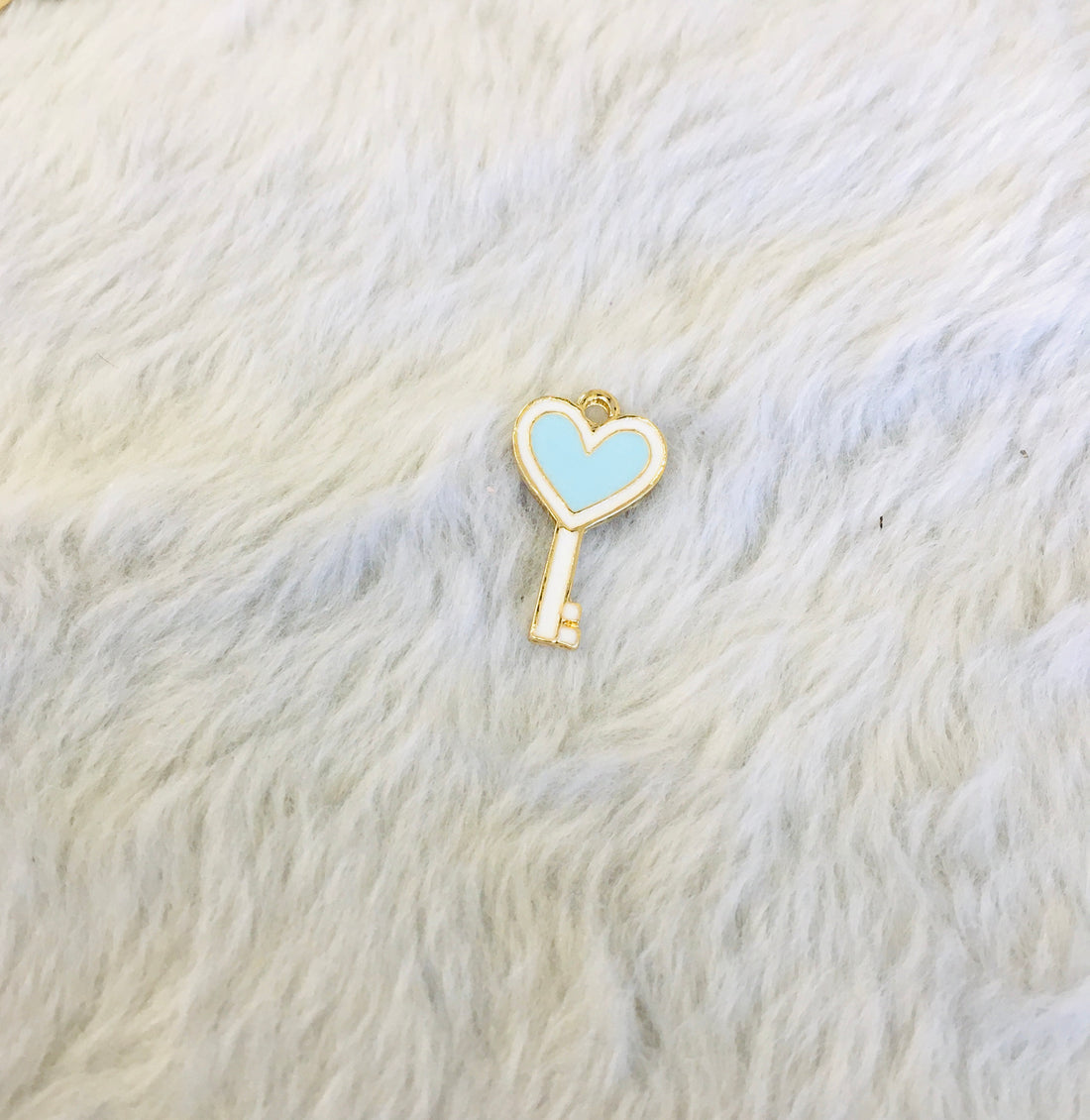 Enamel Heart Key Charm | Bellaire Wholesale