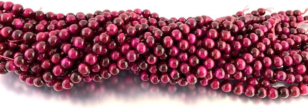 Pink Tigers eye beads, Round | Bellaire Wholesale