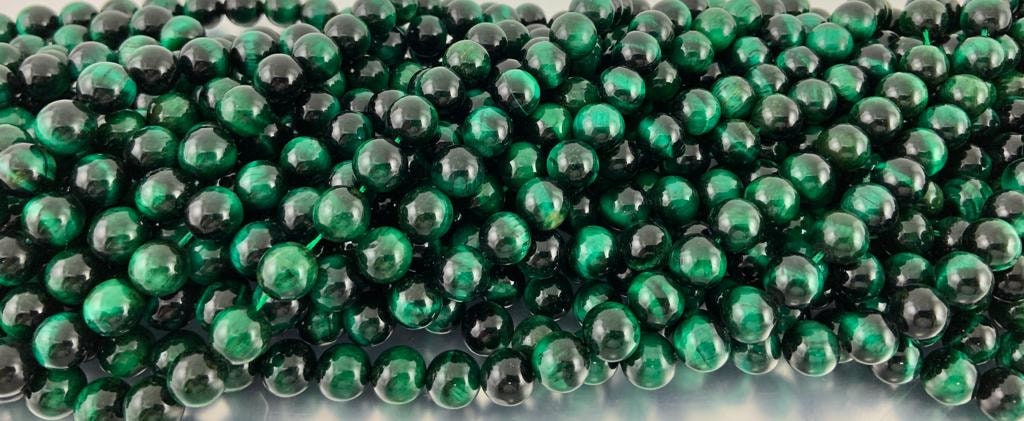 Green Tigers eye beads, Round | Bellaire Wholesale