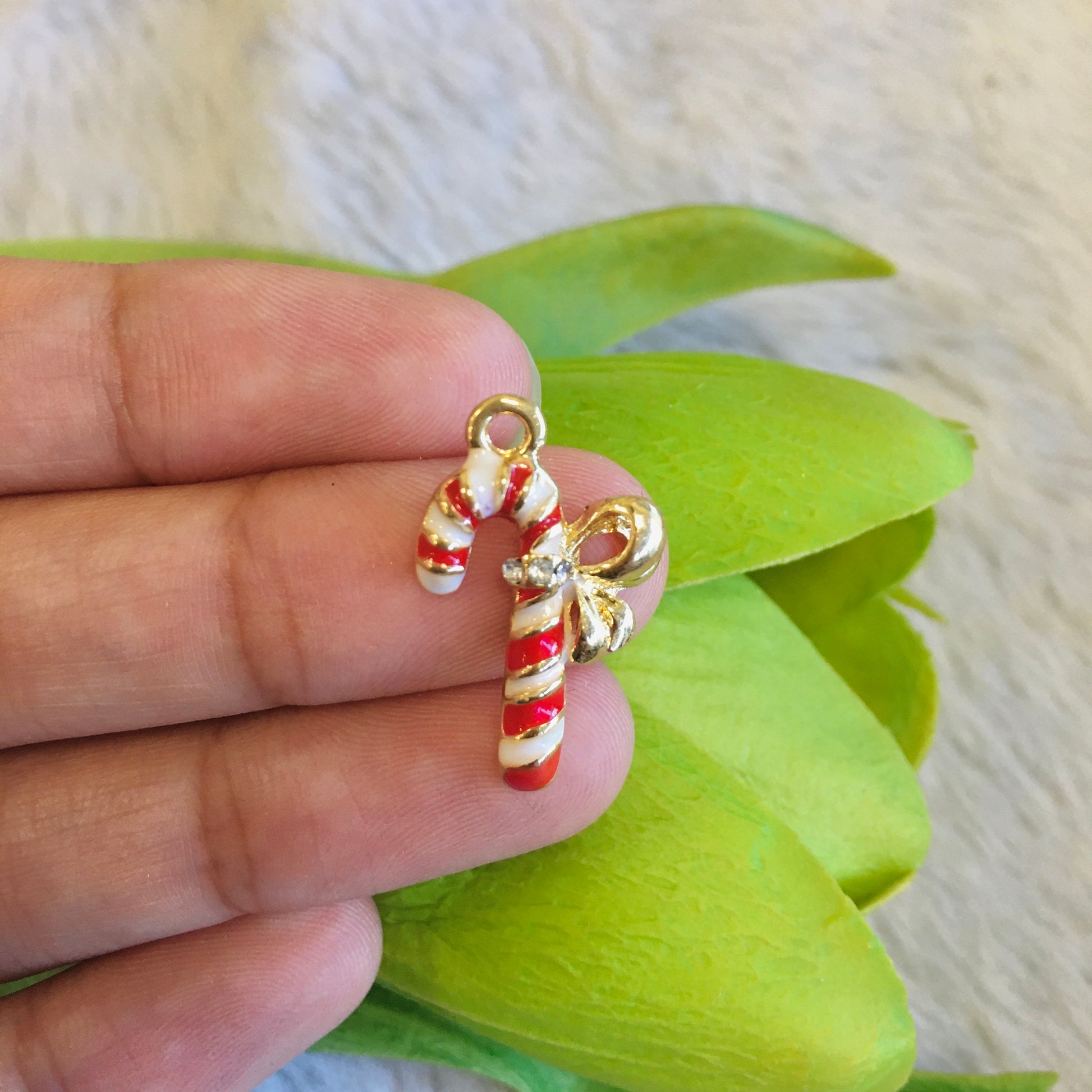 Enamel Candy Cane Charm | Bellaire Wholesale