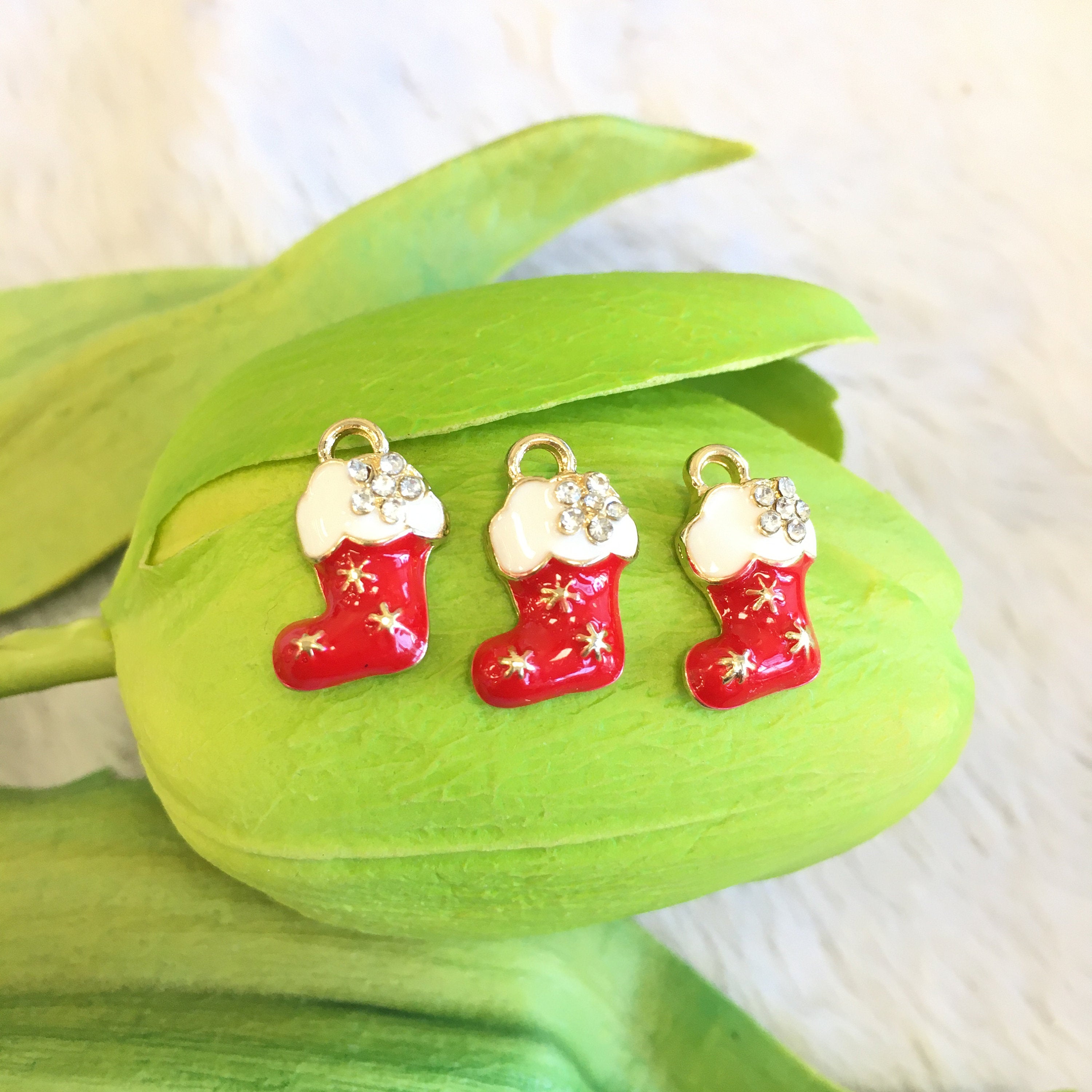 Enamel Christmas Stocking Charm | Bellaire Wholesale