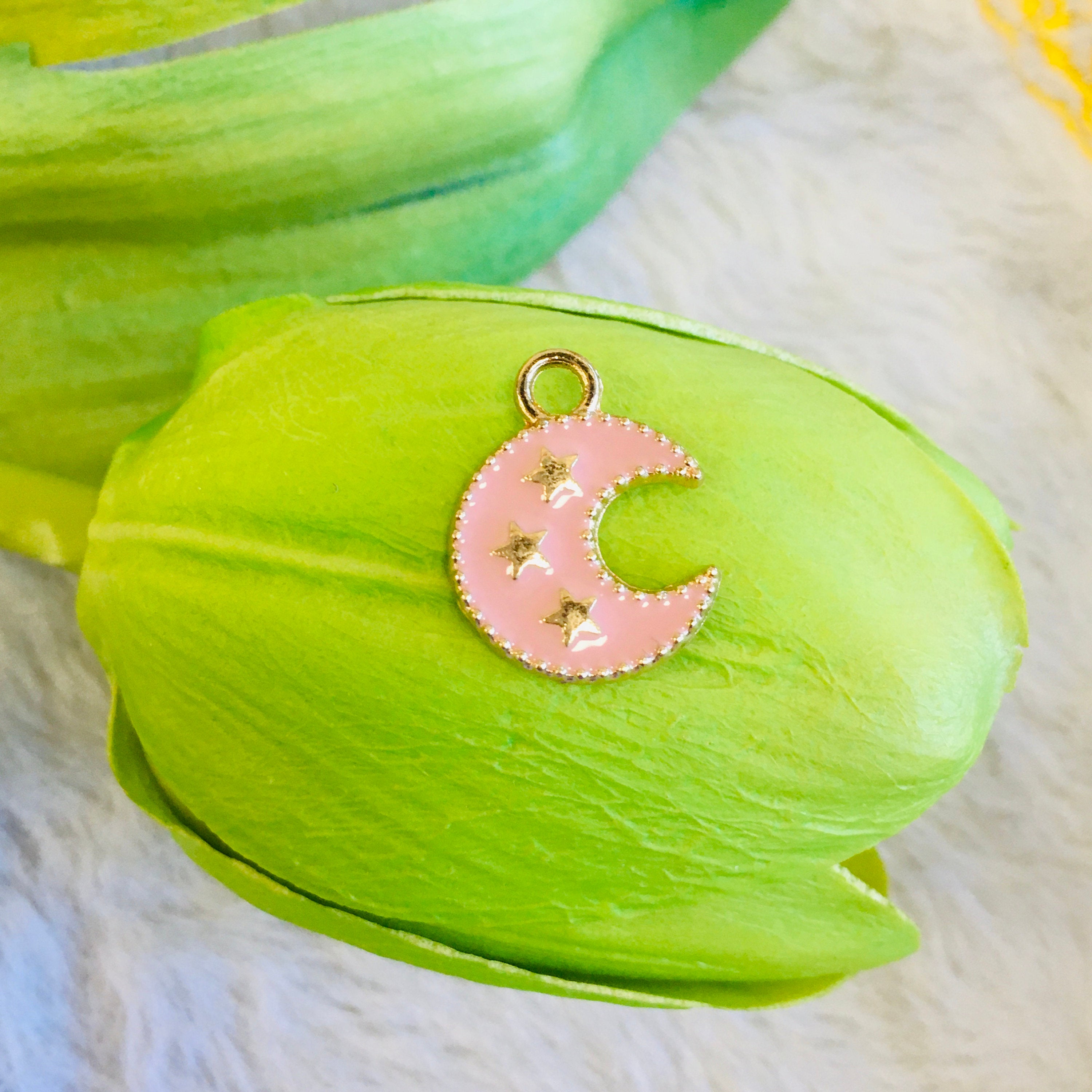 Enamel Half Moon & Stars Charm | Bellaire Wholesale