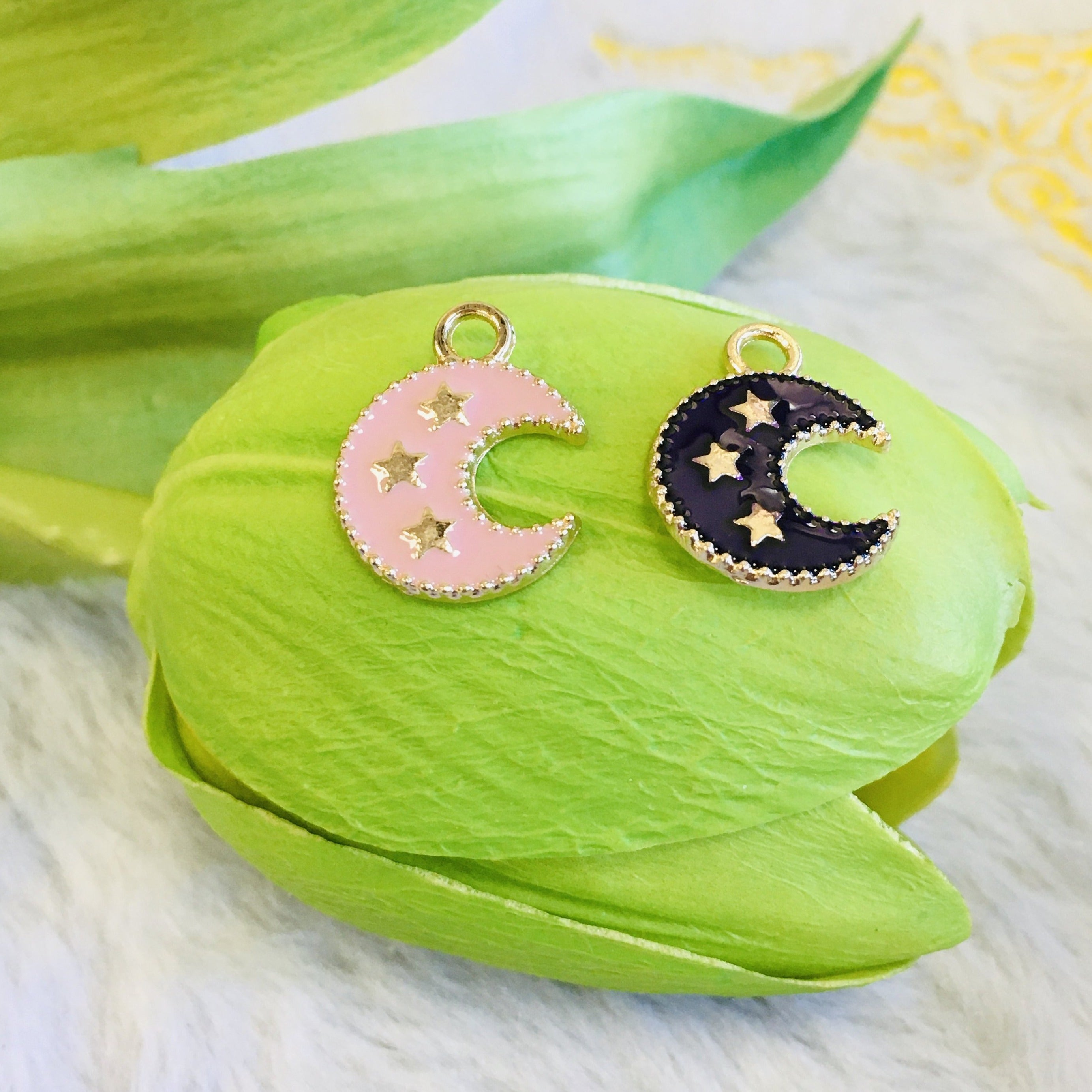 Enamel Half Moon & Stars Charm | Bellaire Wholesale