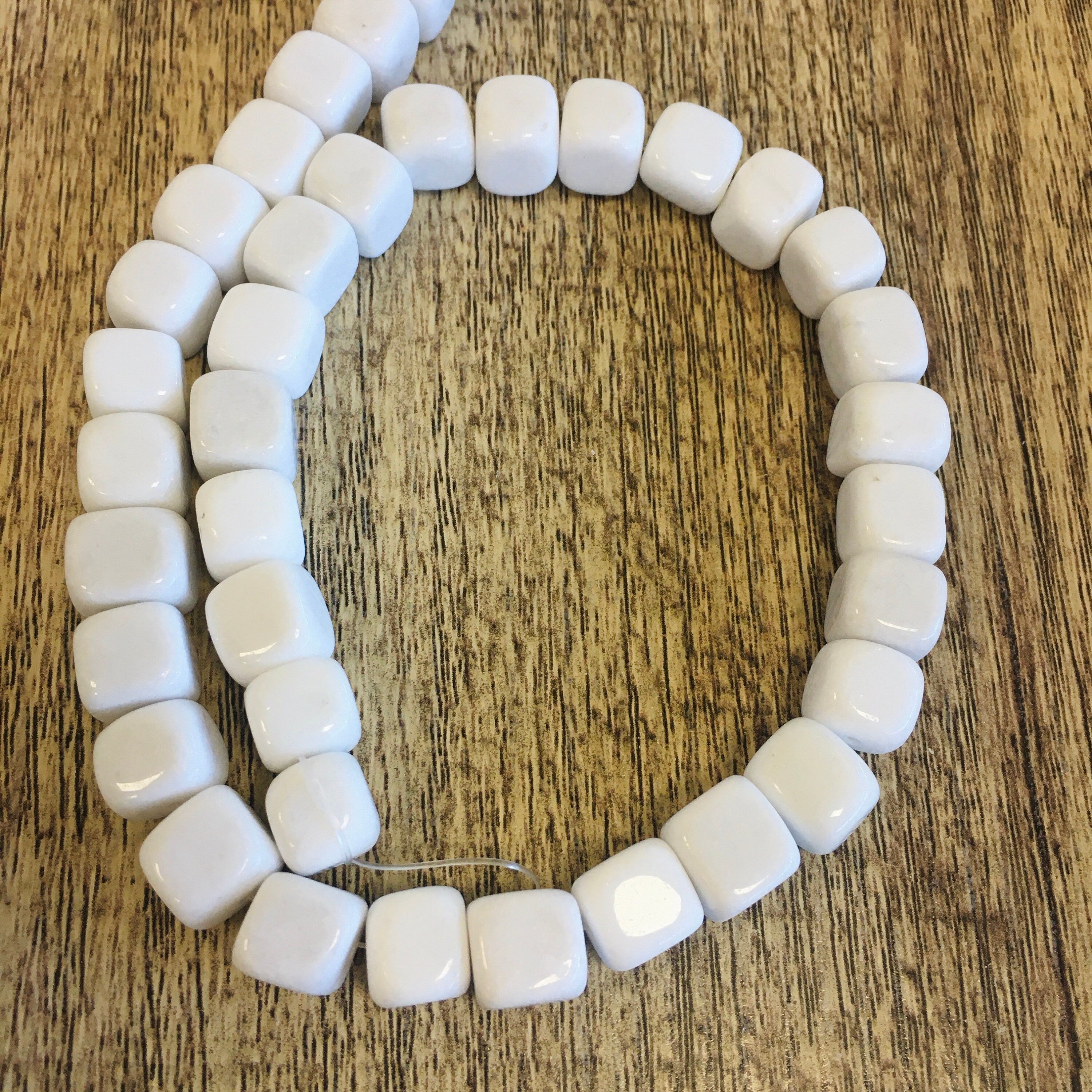 Chalk White Cube Agate Beads | Bellaire Wholesale