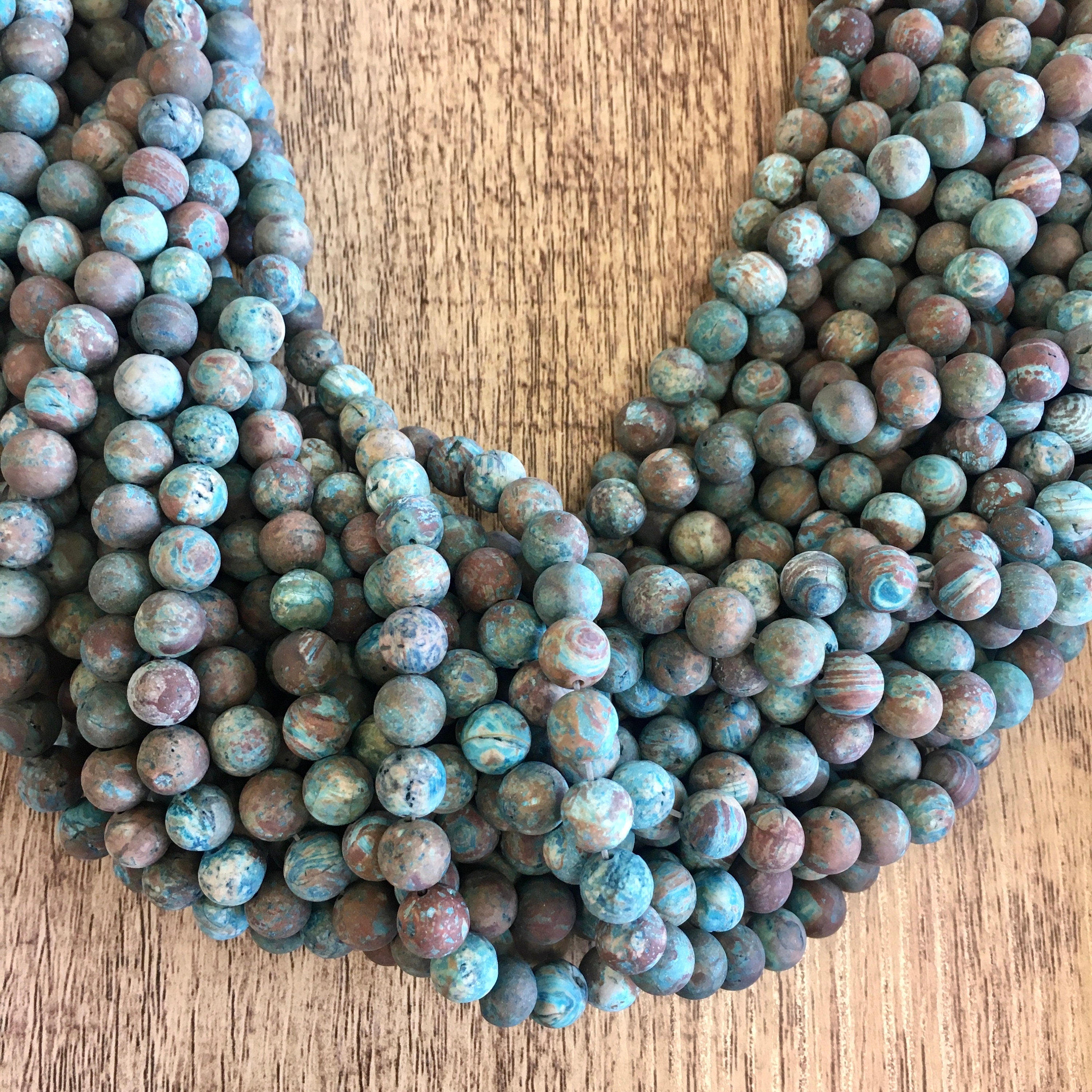 Blue Decorative Matte Jasper Beads | Bellaire Wholesale