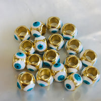18k Gold Plated Brass Evil Eye Beads | Bellaire Wholesale