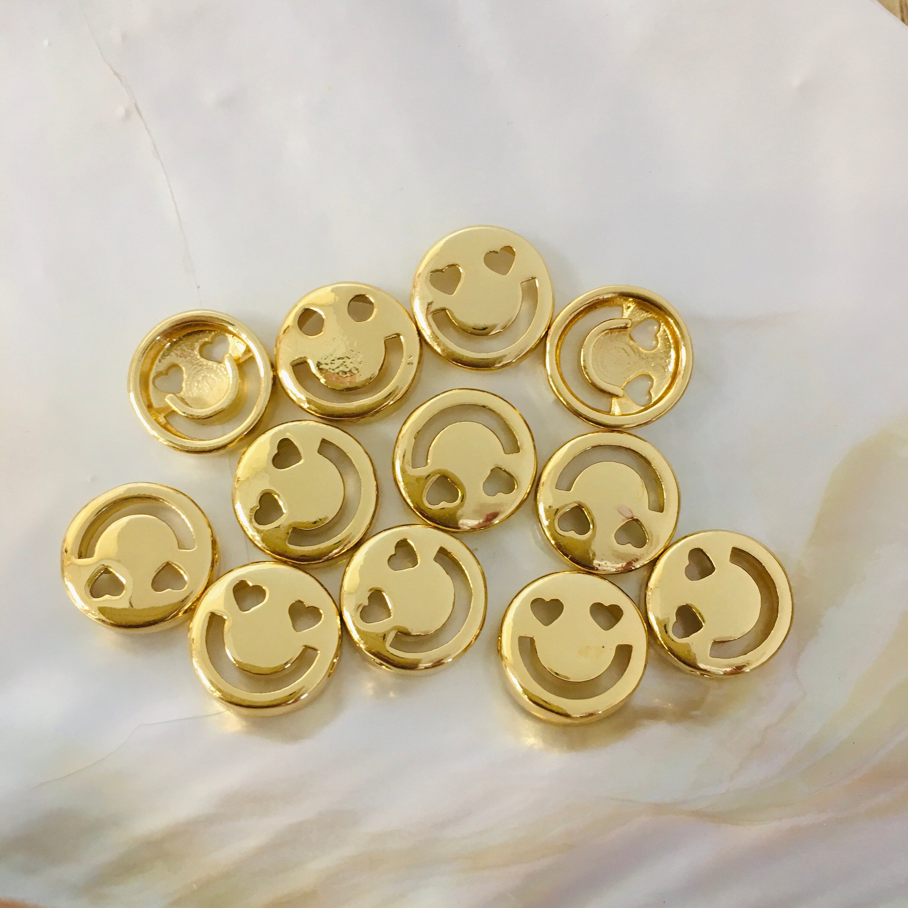 18k Gold Plated Smiley Bead | Bellaire Wholesale