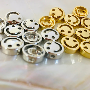 18k Gold Plated Smiley Bead | Bellaire Wholesale