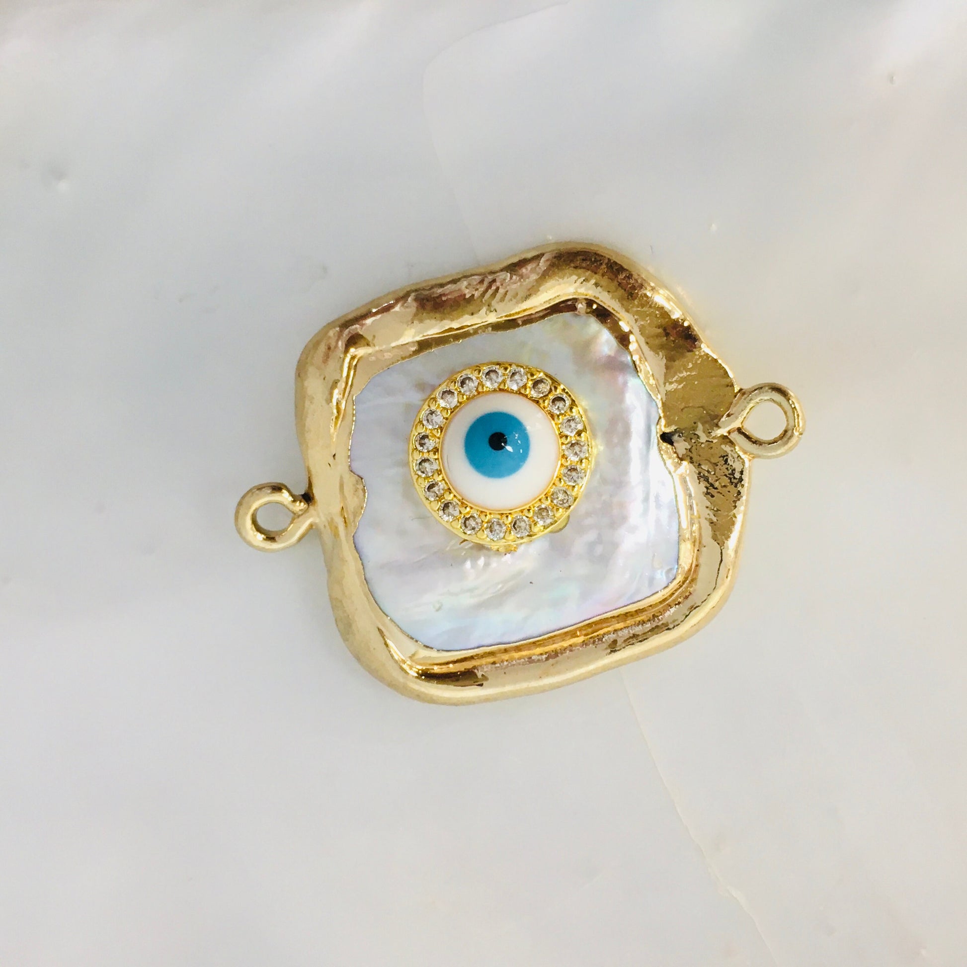 Evil Eye Shell Pearl Connector | Bellaire Wholesale