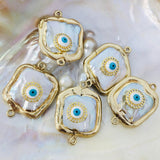 Evil Eye Shell Pearl Connector | Bellaire Wholesale