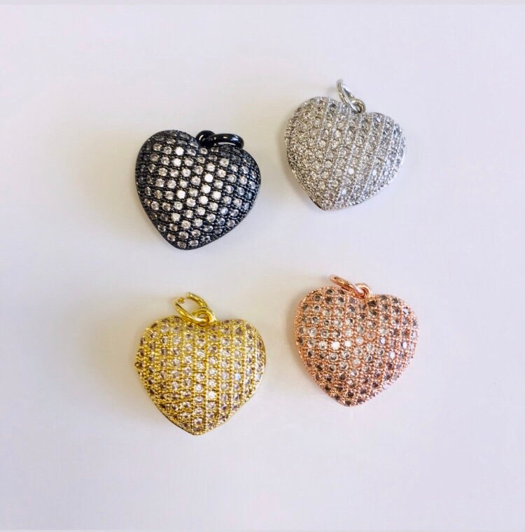 18k Gold Plated Puffy Heart Pendant | Bellaire Wholesale