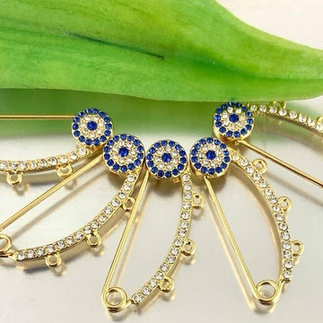 18k Gold Plated Baby Evil Eye Pin, CZ | Bellaire Wholesale
