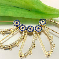 18k Gold Plated Baby Evil Eye Pin, CZ | Bellaire Wholesale