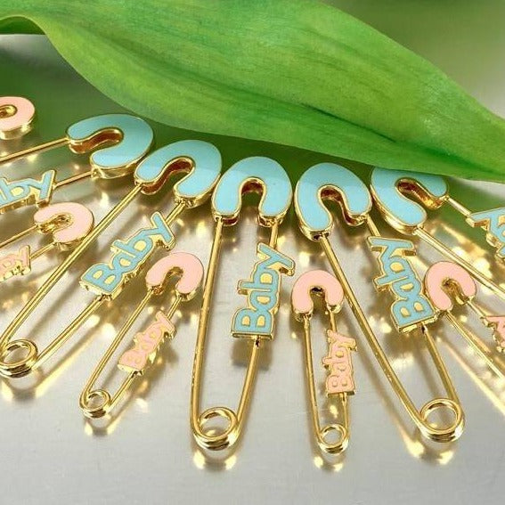 Blue / Pink 18k Gold Plated Baby Pin | Bellaire Wholesale