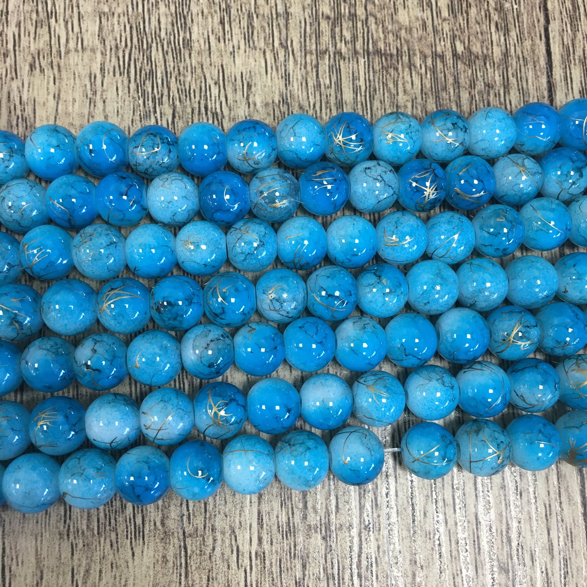 Marble look Faux Glass Pearls, 8mm | Bellaire Wholesale