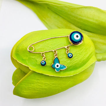 Evil Eye Pin with Butterfly Charm | Bellaire Wholesale