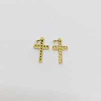Small Cross Charm, 18k Gold Plated CZ | Bellaire Wholesale