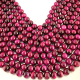 Pink Tigers eye beads, Round | Bellaire Wholesale
