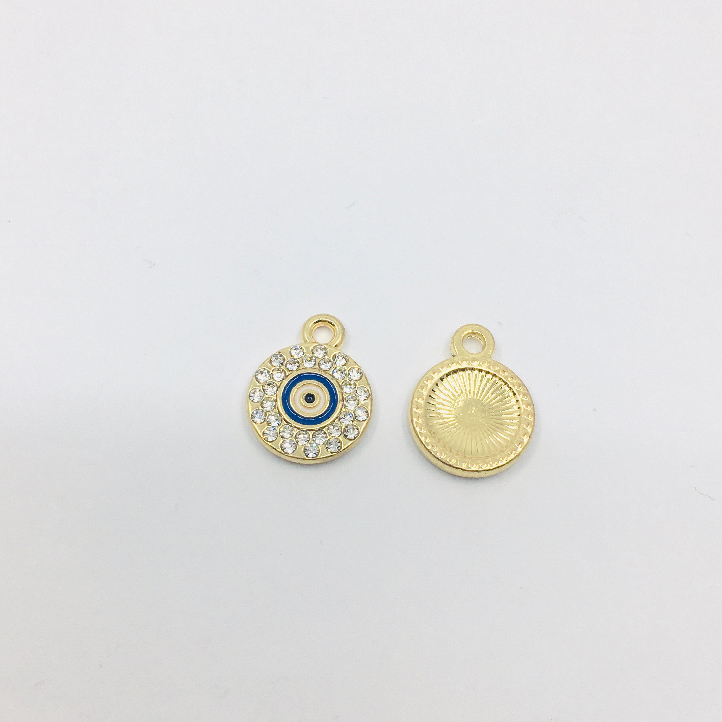 Alloy Round Evil Eye Charm | Bellaire Wholesale