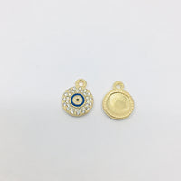 Alloy Round Evil Eye Charm | Bellaire Wholesale