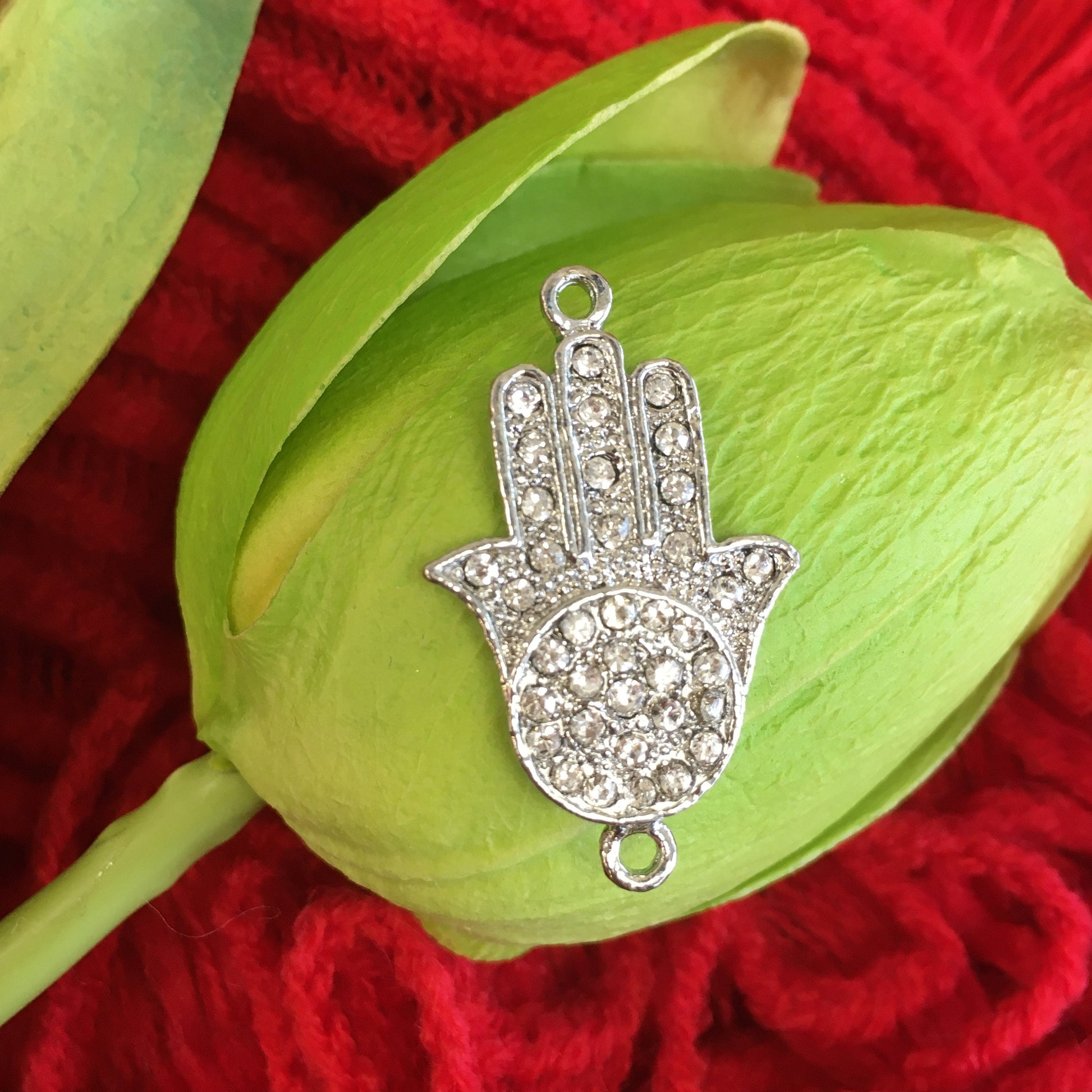 Hamsa Hand Evil Eye Connector | Bellaire Wholesale