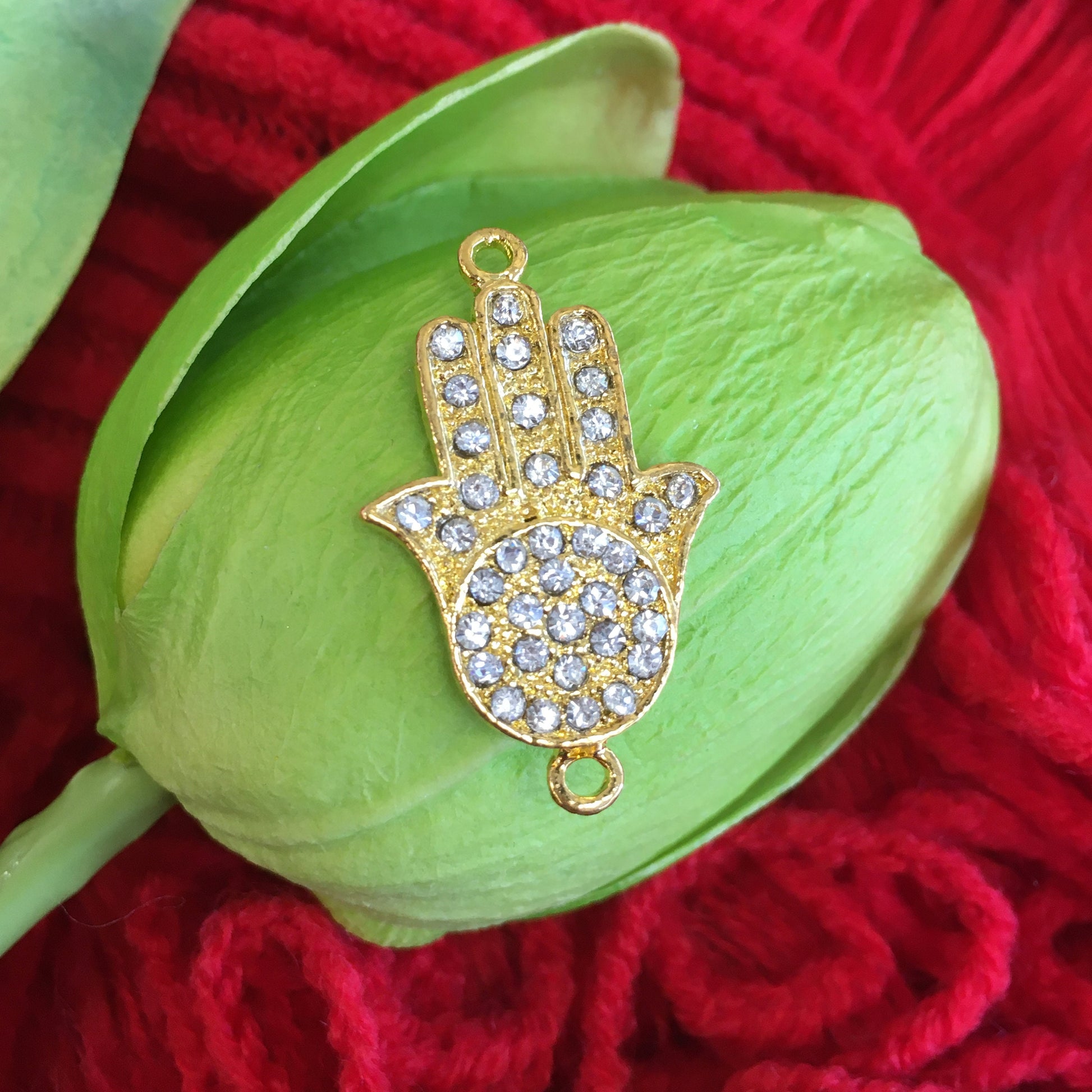 Hamsa Hand Evil Eye Connector | Bellaire Wholesale