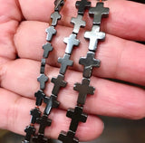 Black/ Dark Grey Hematite Cross Beads | Bellaire Wholesale