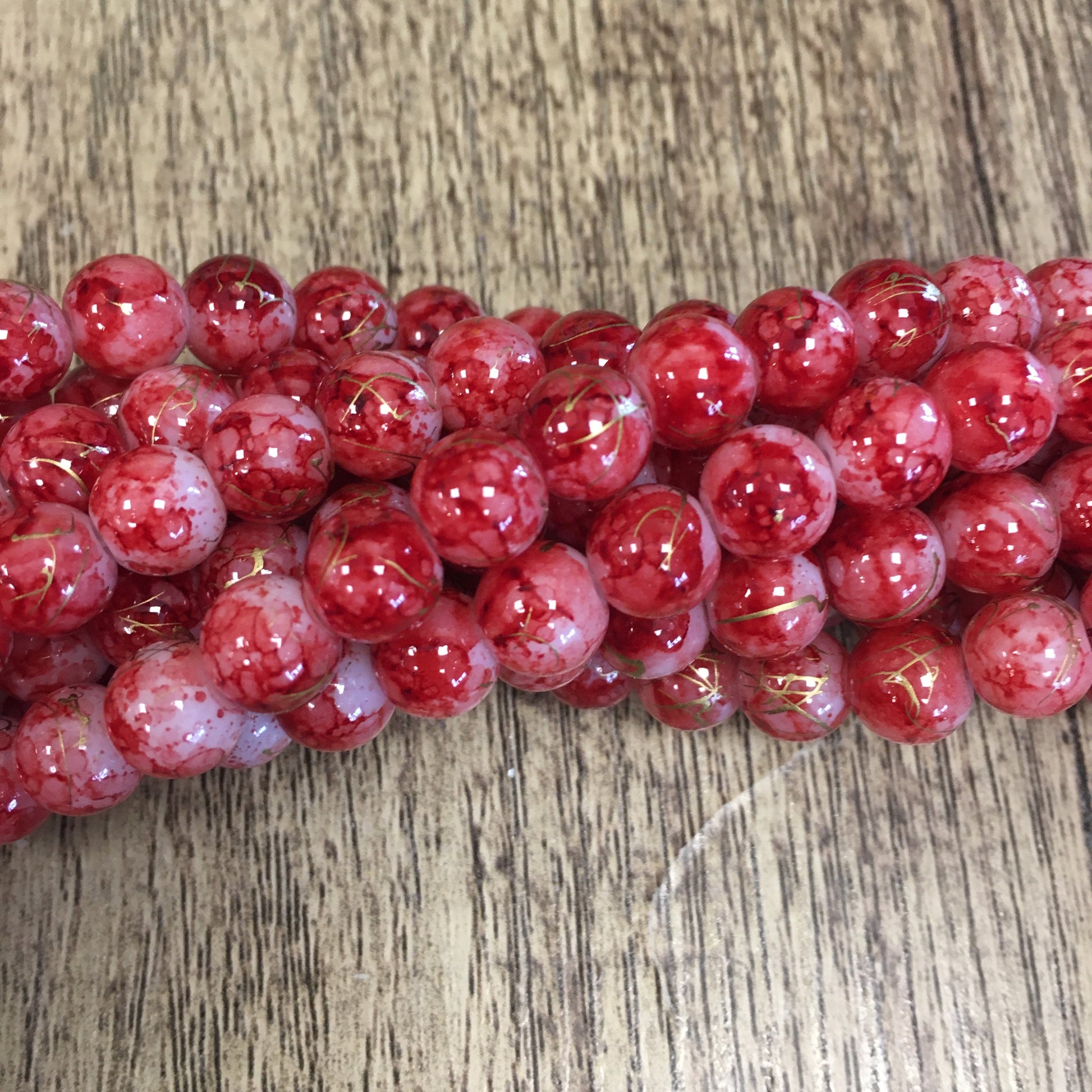Marble look Faux Glass Pearls, 8mm | Bellaire Wholesale