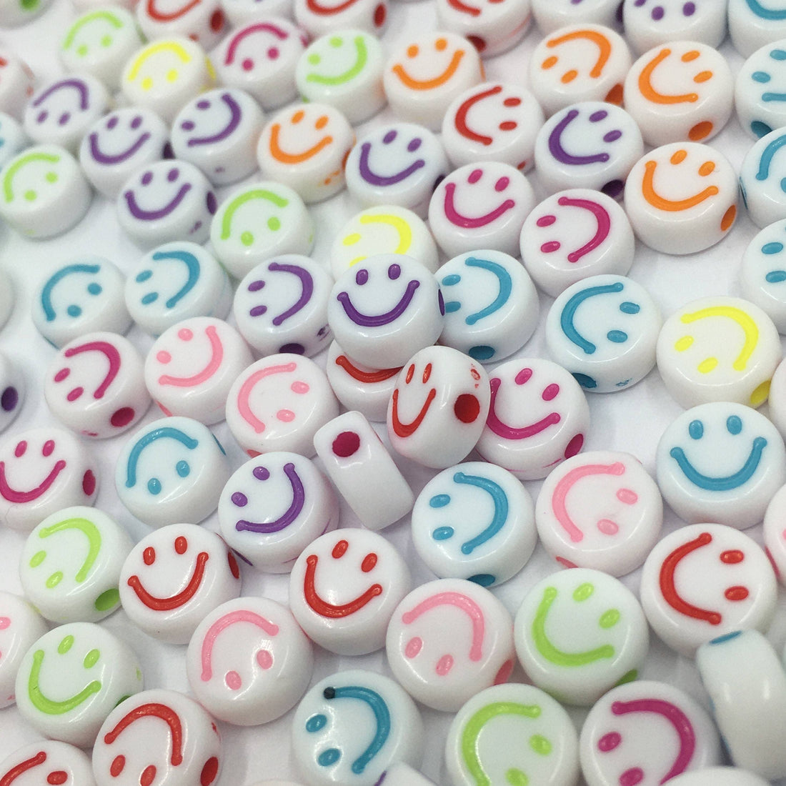 Mix Acrylic Smiley Face Round Beads | Bellaire Wholesale