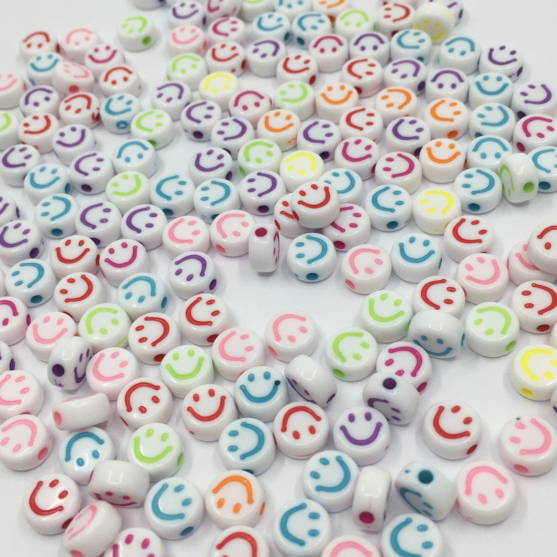 Mix Acrylic Smiley Face Round Beads | Bellaire Wholesale