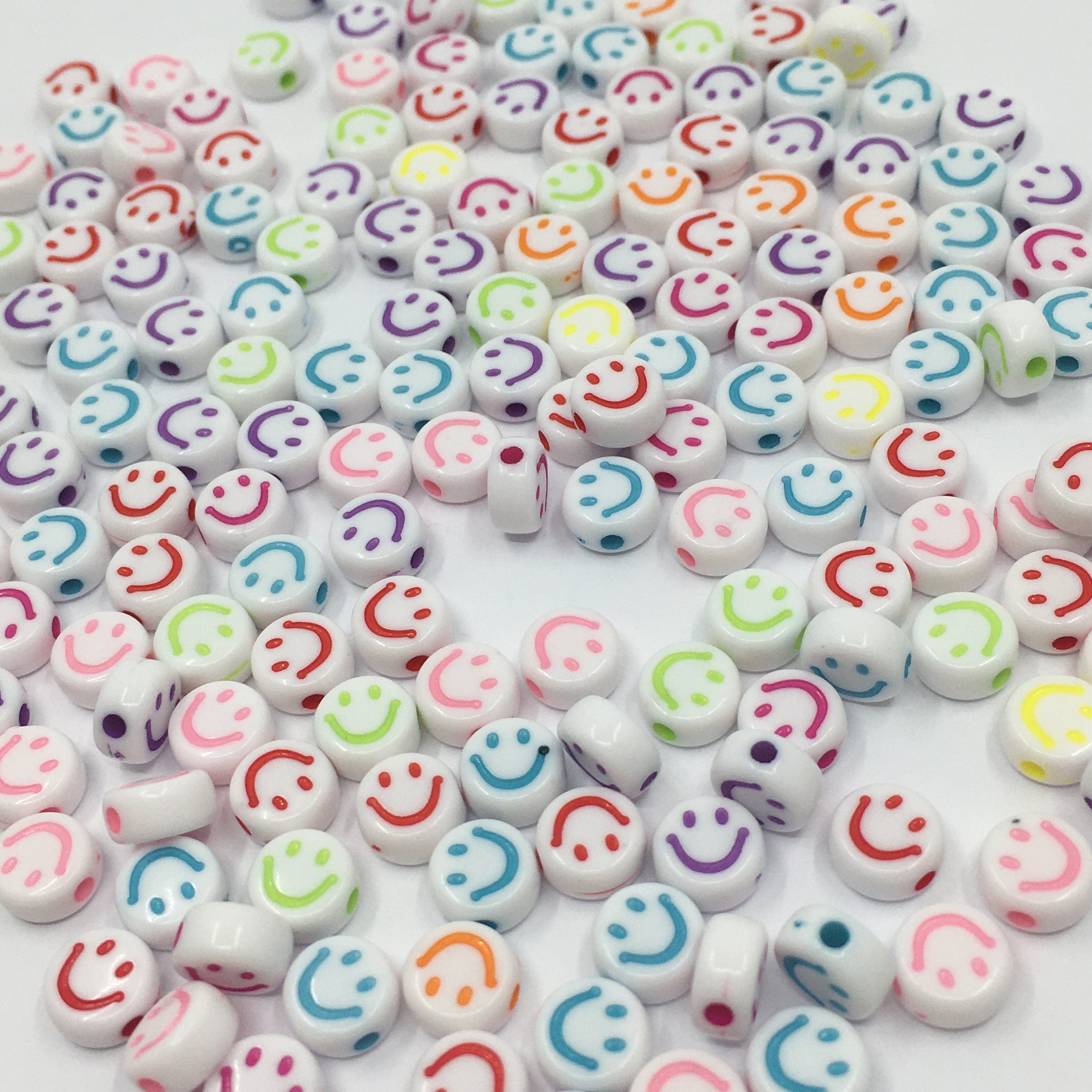 Mix Acrylic Smiley Face Round Beads | Bellaire Wholesale