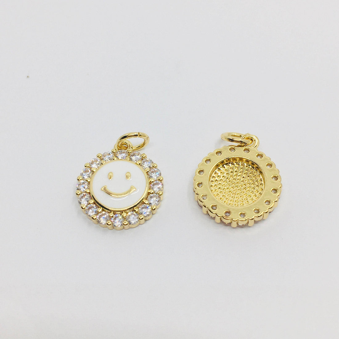 Smiley Face Charm, 18k Gold Plated | Bellaire Wholesale