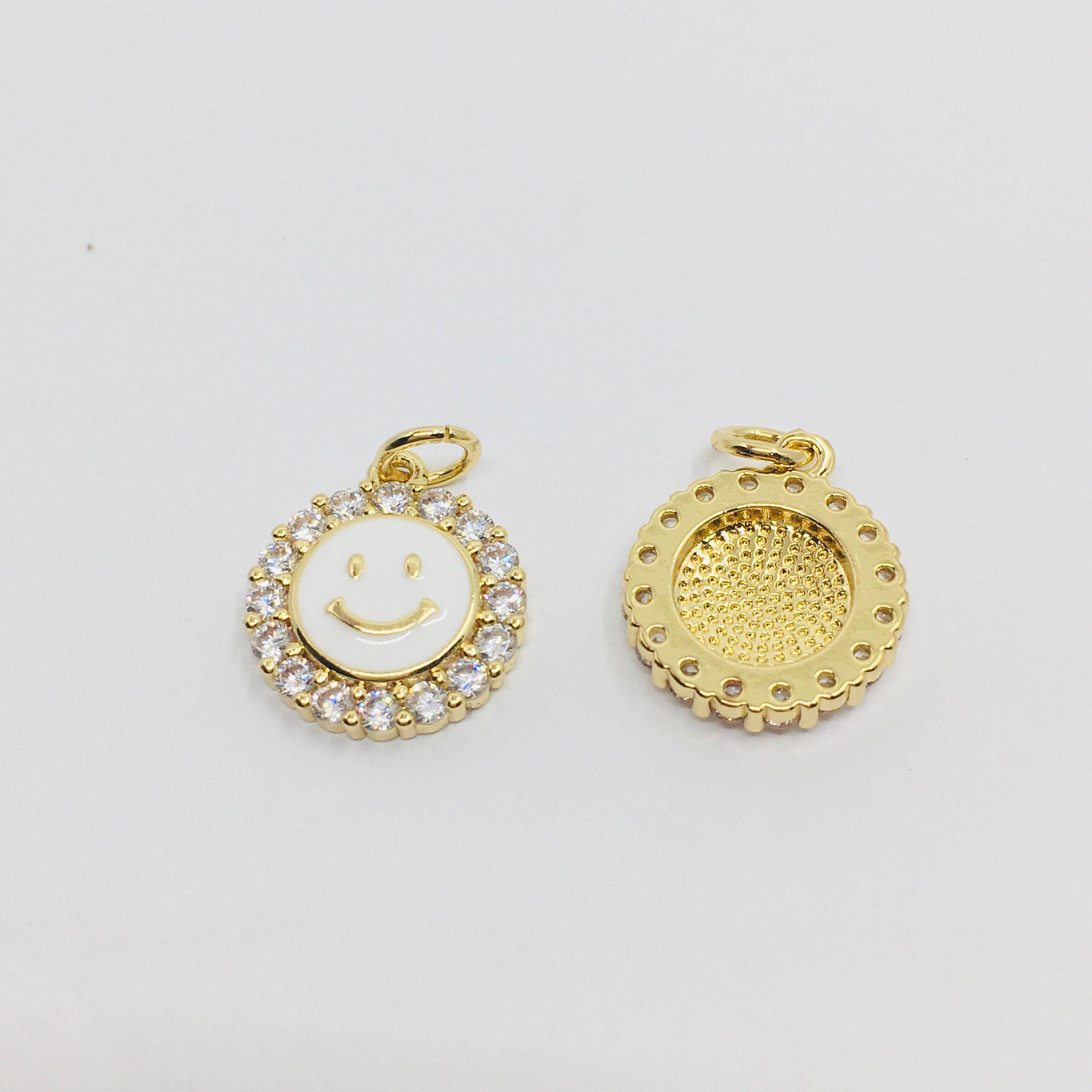 Smiley Face Charm, 18k Gold Plated | Bellaire Wholesale