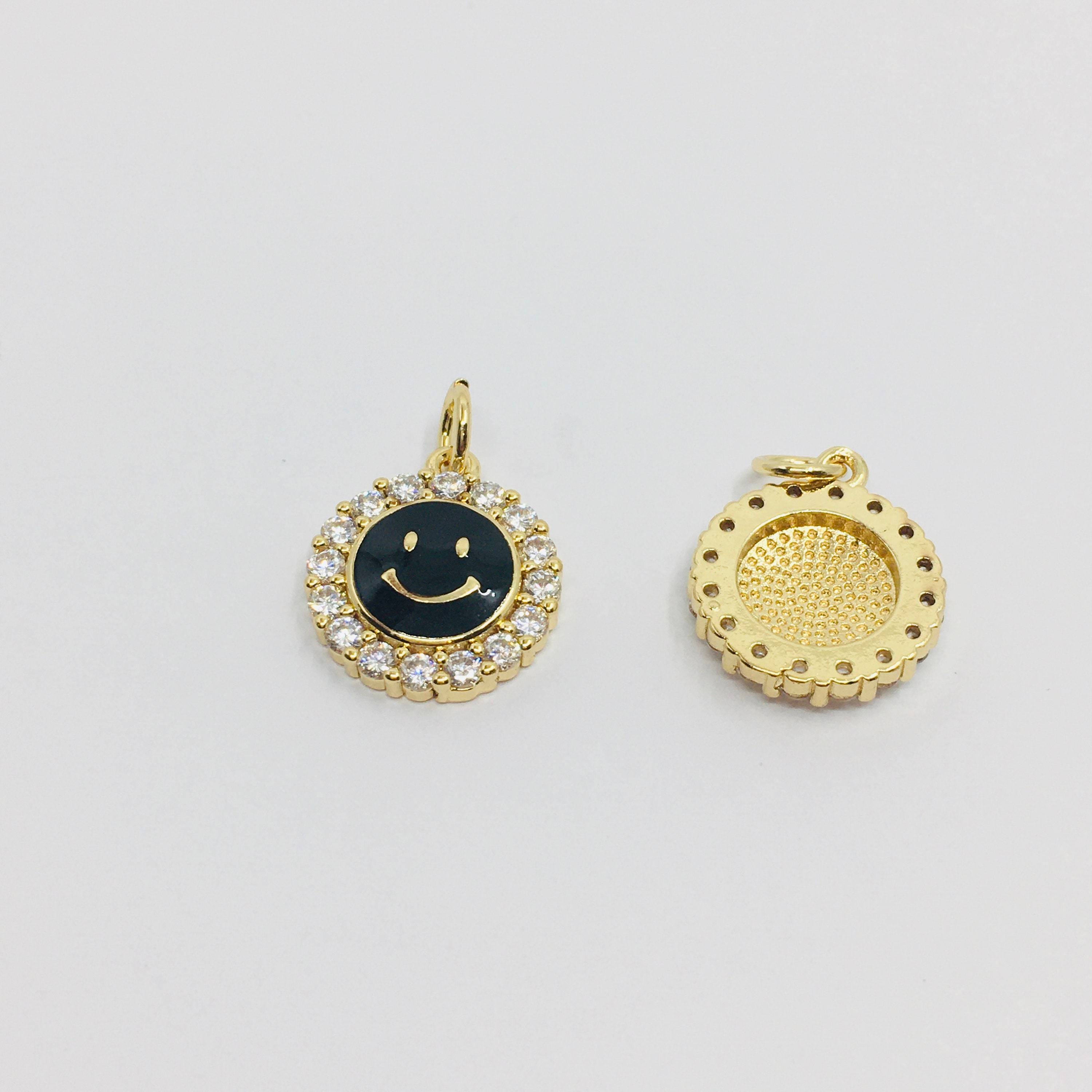 Smiley Face Charm, 18k Gold Plated | Bellaire Wholesale