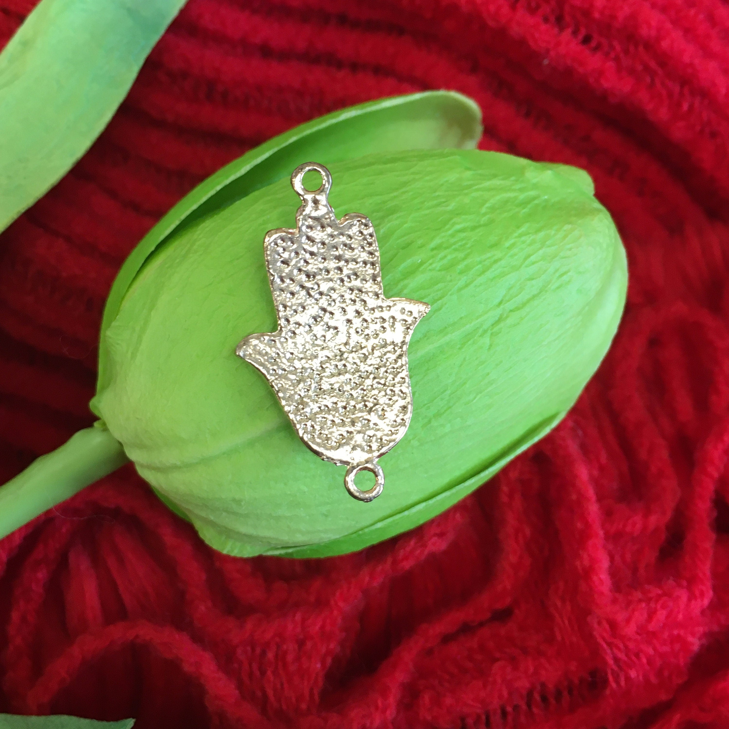Hamsa Hand Evil Eye Connector | Bellaire Wholesale